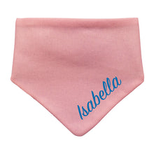 Lade das Bild in den Galerie-Viewer, Personalisiert Baby Halstuch mit Name bestickt für Mädchen - hellrosa