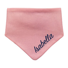 Lade das Bild in den Galerie-Viewer, Personalisiert Baby Halstuch mit Name bestickt für Mädchen - hellrosa