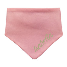 Lade das Bild in den Galerie-Viewer, Personalisiert Baby Halstuch mit Name bestickt für Mädchen - hellrosa