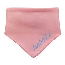 Lade das Bild in den Galerie-Viewer, Personalisiert Baby Halstuch mit Name bestickt für Mädchen - hellrosa