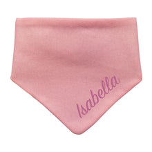 Lade das Bild in den Galerie-Viewer, Personalisiert Baby Halstuch mit Name bestickt für Mädchen - hellrosa