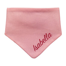 Lade das Bild in den Galerie-Viewer, Personalisiert Baby Halstuch mit Name bestickt für Mädchen - hellrosa
