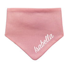 Lade das Bild in den Galerie-Viewer, Personalisiert Baby Halstuch mit Name bestickt für Mädchen - hellrosa
