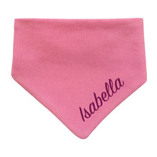 Lade das Bild in den Galerie-Viewer, Individuelles Babyhalstuch für Mädchen mit Name bestickt - rosa