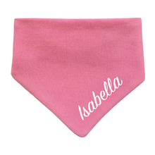 Lade das Bild in den Galerie-Viewer, Individuelles Babyhalstuch für Mädchen mit Name bestickt - rosa