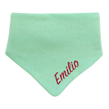 Lade das Bild in den Galerie-Viewer, Individuell Baby Halstuch mit Name bestickt unisex - Tuerkis