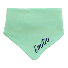 Lade das Bild in den Galerie-Viewer, Individuell Baby Halstuch mit Name bestickt unisex - Tuerkis