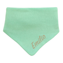 Lade das Bild in den Galerie-Viewer, Individuell Baby Halstuch mit Name bestickt unisex - Tuerkis
