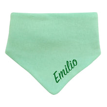 Lade das Bild in den Galerie-Viewer, Individuell Baby Halstuch mit Name bestickt unisex - Tuerkis