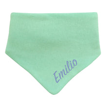 Lade das Bild in den Galerie-Viewer, Individuell Baby Halstuch mit Name bestickt unisex - Tuerkis