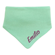 Lade das Bild in den Galerie-Viewer, Individuell Baby Halstuch mit Name bestickt unisex - Tuerkis