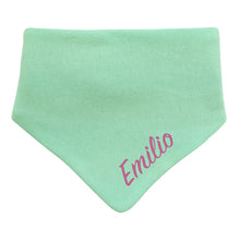 Lade das Bild in den Galerie-Viewer, Individuell Baby Halstuch mit Name bestickt unisex - Tuerkis