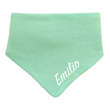 Lade das Bild in den Galerie-Viewer, Individuell Baby Halstuch mit Name bestickt unisex - Tuerkis