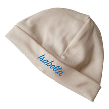 Lade das Bild in den Galerie-Viewer, Personalisierte Babymuetze mit Name bestickt - ecru, beige