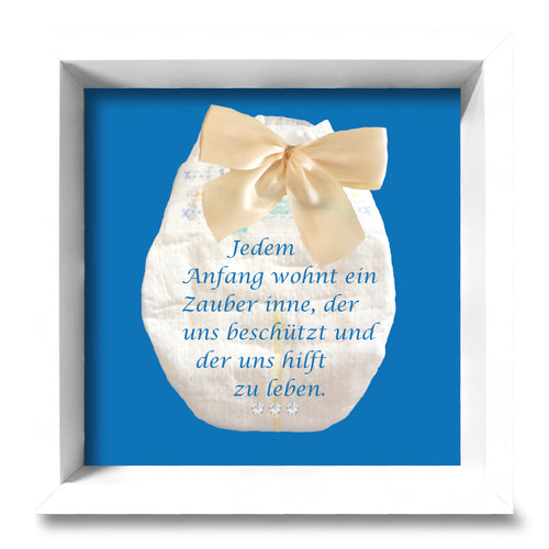 Bestickte Windel mit Spruch 