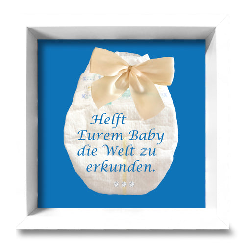 Bestickte Windel mit Spruch 