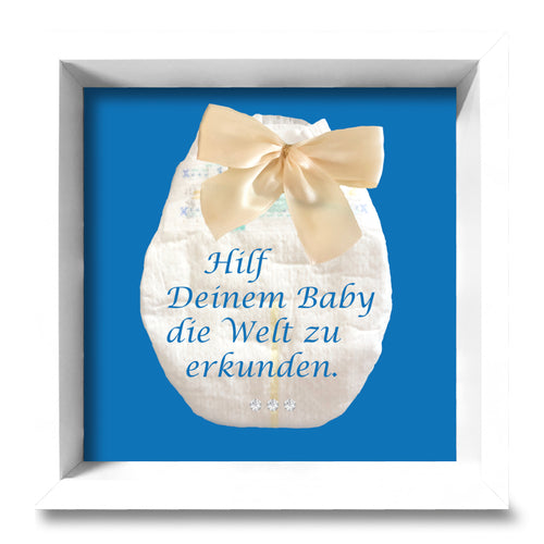 Bestickte Windel mit Spruch 