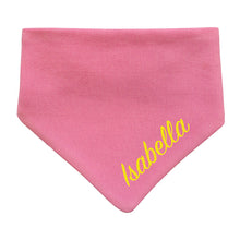 Lade das Bild in den Galerie-Viewer, Individuelles Babyhalstuch für Mädchen mit Name bestickt - rosa

