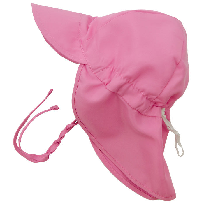 Größenverstellbare UV-Nackenschutz-Mütze für Baby, mit Name bestickt, Rosa